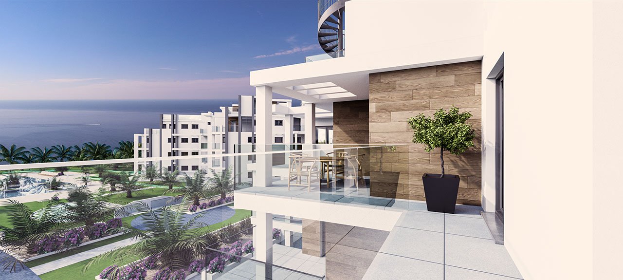 Maisonette-Wohnungen mit 3 Schlafzimmern, 2 Bädern und Meerblick in abgeschlossener Anlage mit Gemeinschaftspool direkt am Strand Maisonette-Wohnungen mit 3 Schlafzimmern, 2 Bädern und Meerblick in abgeschlossener Anlage mit Gemeinschaftspool direkt am Strand