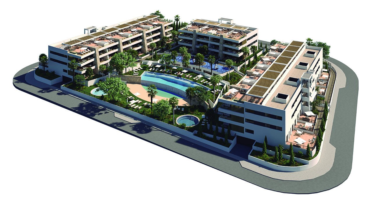 Apartments with 3 bedrooms, 2 - 3 bathrooms, air conditioning, private parking and communal pool in a marvellous golf complex